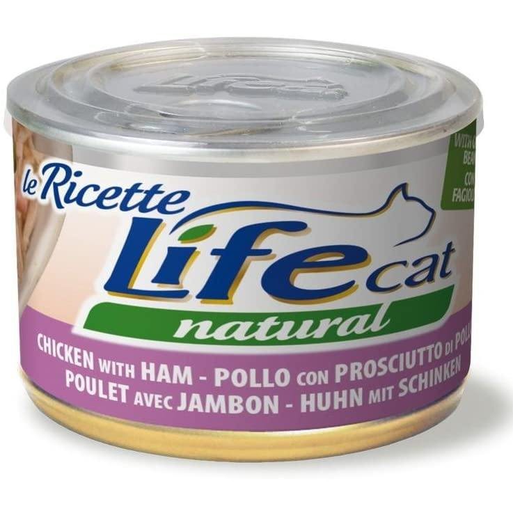 Life Cat Le Ricette Pollo, Prosciutto e Fagiolini Verdi Lattina 150gr Life Cat Le Ricette Pollo, Prosciutto e Fagiolini Verdi Lattina 150gr